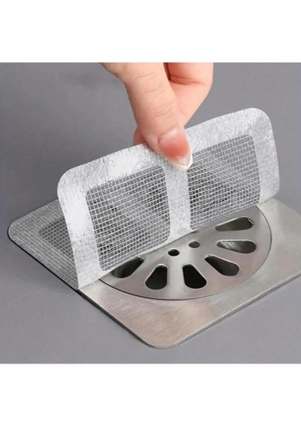 20 Adet Yapışkanlı Kullan At Lavabo Banyo Mutfak Duş Gider Saç Kıl Tüy Toplayıcı Tel Süzgeç