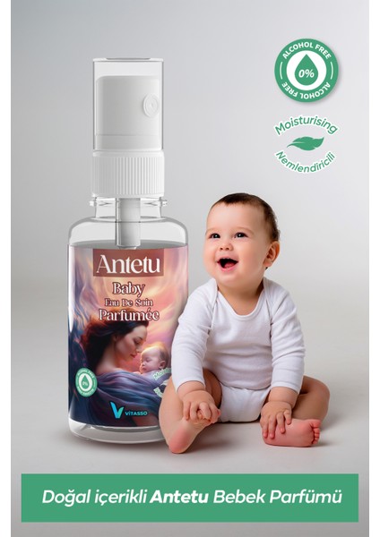 Antetu Baby Eau De Soin Baby Parfumee 60 Ml-Bebeklere Özel Alkolsüz Parfüm -Koku