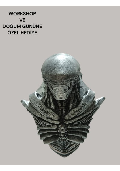 Alien Duvar Dekor Büst 3D Figür