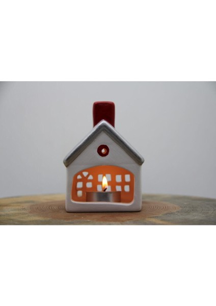 Seramik Yılbaşı Ev Mumluk Iki Adet Tealıght Mum Set 1 fırsatları