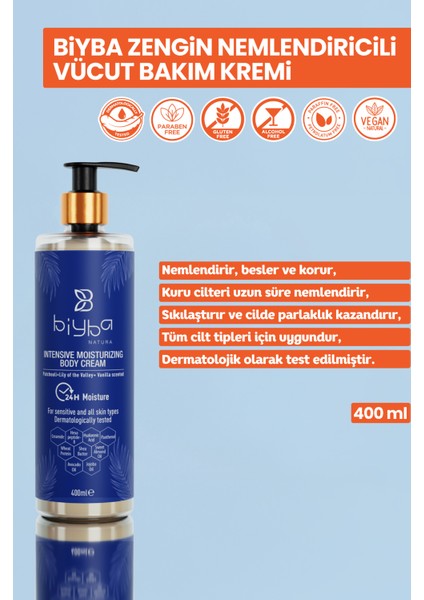 Natura Zengin Nemlendiricili Vücut Bakım Kremi 400 ml