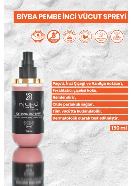 Natura Pembe İnci Vücut Spreyi 150 ml