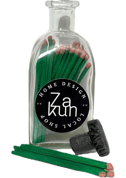 Dekoratif Cam Mum Kibritliği ve Ekstra Uzun Yeşil Kibrit