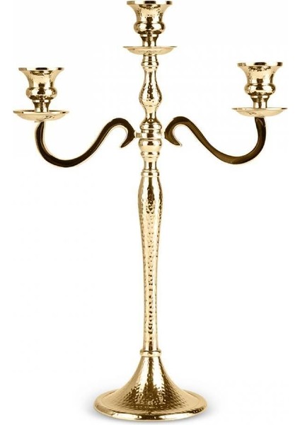 Rena 3'lü Şamdan Gold 44 cm