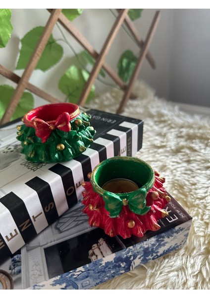 2’li Çam Mumluk ,drajelik ,hediyelik ,yılbaşı Dekor