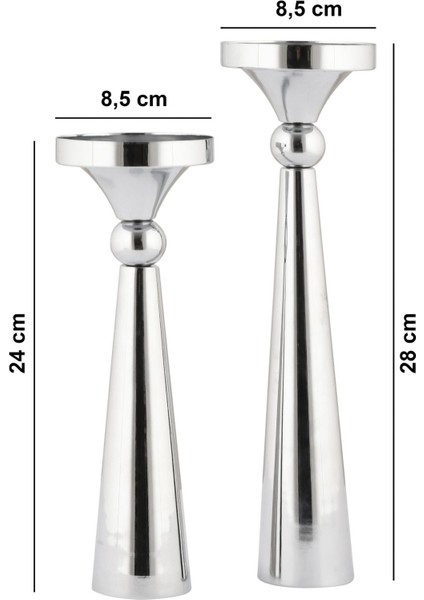 Milas Baton Şamdan Gümüş Kaplama Metal Mumluk indirimleri