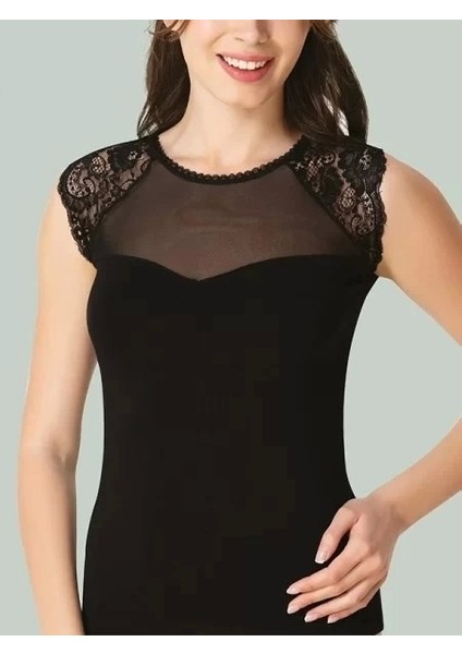 1270 Kolsuz Önü Tül Dantelli Atlet
