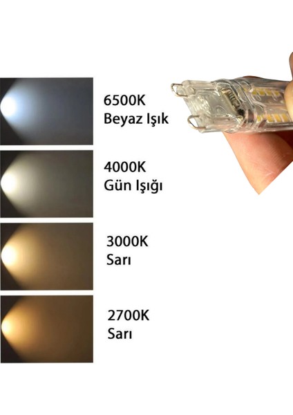 (3 adet) Osaka 5W 6500K (Beyaz Işık) G9 Duylu LED Kapsül ampul