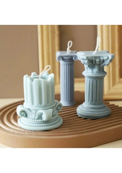 3bros’ 3’lü Set Roma Sütunu Silikon Kalıp