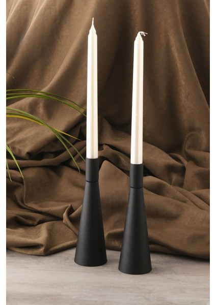 Kule 2'li Şamdan Siyah Kaplam Modern Metal Mumluk Şamdan Seti fiyatları