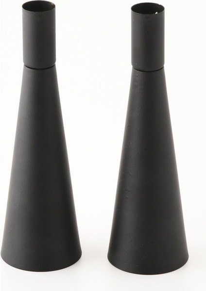 Kule 2'li Şamdan Siyah Kaplam Modern Metal Mumluk Şamdan Seti fırsatları