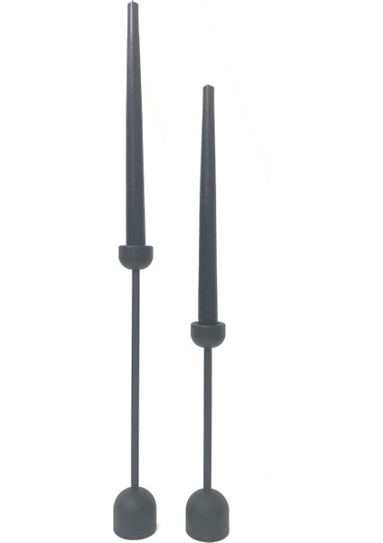 Dekoratif Siyah 2'li Kule Şamdan Mumluk