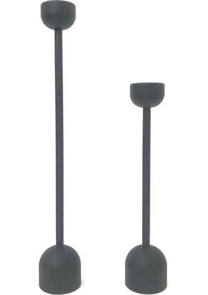 Dekoratif Siyah 2'li Kule Şamdan Mumluk fiyatları