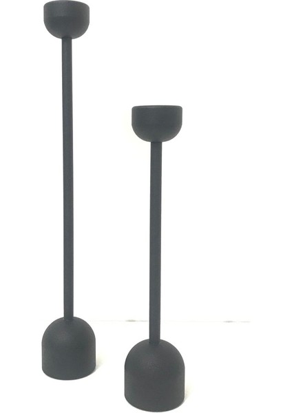 Dekoratif Siyah 2'li Kule Şamdan Mumluk indirimleri