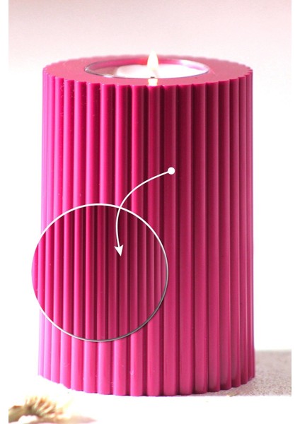 3 Lü Pembe Mumluk Dekoratif Tealight Set Mum Abs Plastik