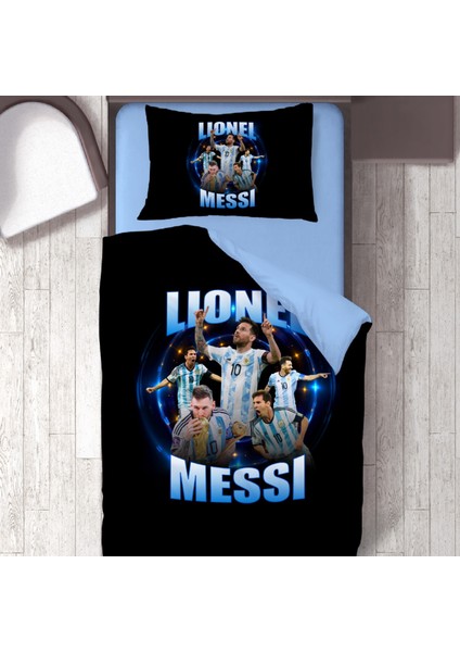 Messi Temalı Baskılı Tek Kişilik Nevresim Takımı