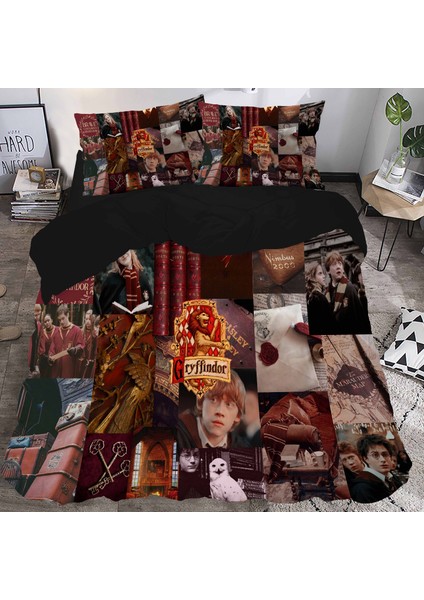 Gryffindor Temalı Baskılı Çift Kişilik Nevresim Takımı