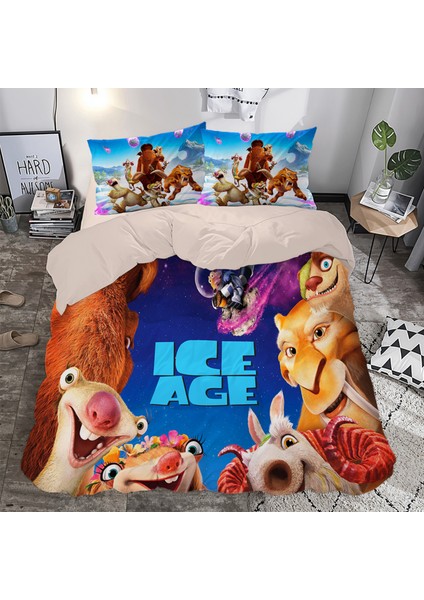 Ice Age Temalı Baskılı Çift Kişilik Nevresim Takımı