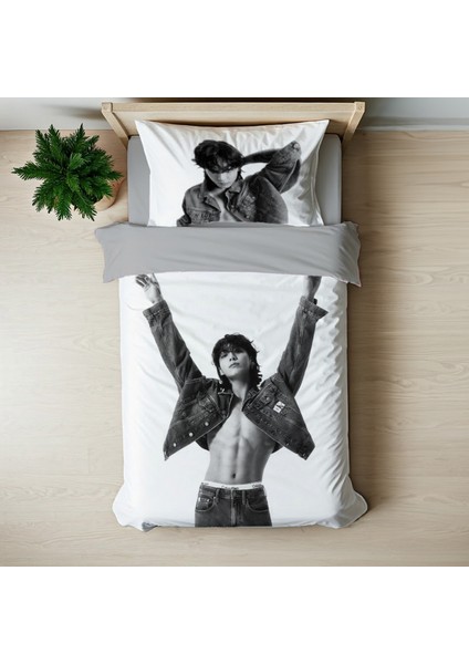 Bts Jungkook Temalı Baskılı Tek Kişilik Nevresim Takımı