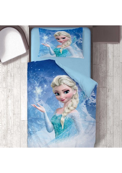 Elsa Temalı Baskılı Tek Kişilik Nevresim Takımı