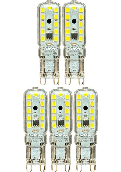 (5 adet) Osaka 5W 6500K (Beyaz Işık) G9 Duylu LED Kapsül ampul