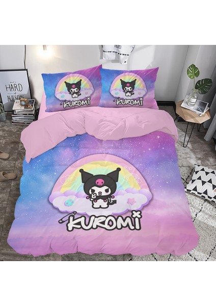 Kuromi Temalı Baskılı Çift Kişilik Nevresim Takımı