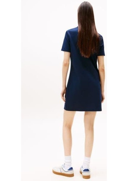 Kadın Tjw Badge Pique Polo Elbise - Lacivert fiyatları