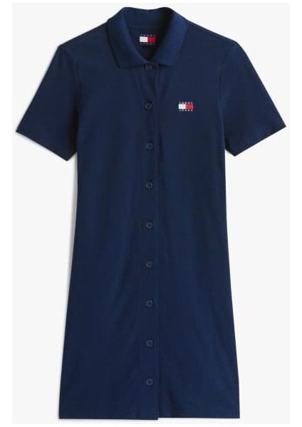 Kadın Tjw Badge Pique Polo Elbise - Lacivert indirimleri