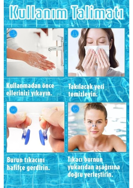 2 Paket Havuz Kulak Burun Tıkayıcı Tıkama Aparatı Tıkama Seti
