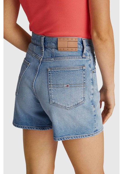 Kadın Th Denim Mom Şort - Mavi fırsatları