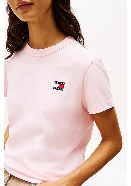 Kadın Tjw Badge T-Shirt - Pembe fırsatları