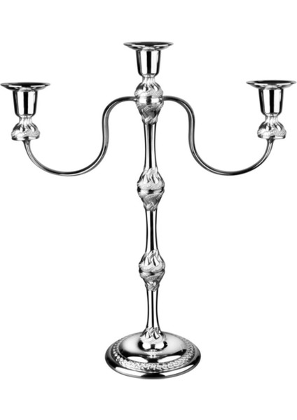 Lüx Dekoratif 3' Lü Şamdan,mumluk - Gümüş fiyatları