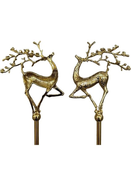 Çiçek Boynuzlu Geyikli Mum Söndürücü-Gold fırsatları