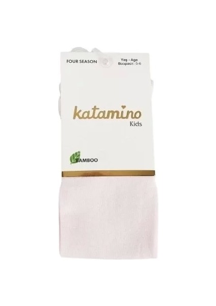 Kız Bambu Külotlu Çorap Pudra