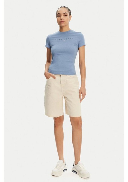 Kadın Tjw Tonal Linear T-Shirt - Mavi modelleri