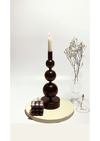 Modern Metal Şamdan, Kule Siyah Şamdan & Mumluk modelleri