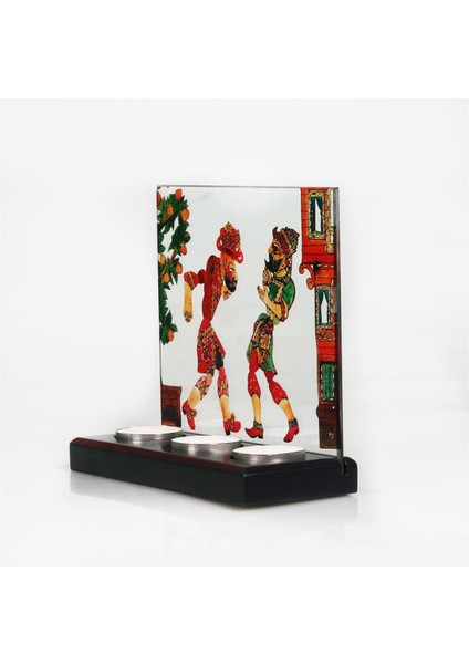 Hacivat ve Karagöz 3'lü Mumluk