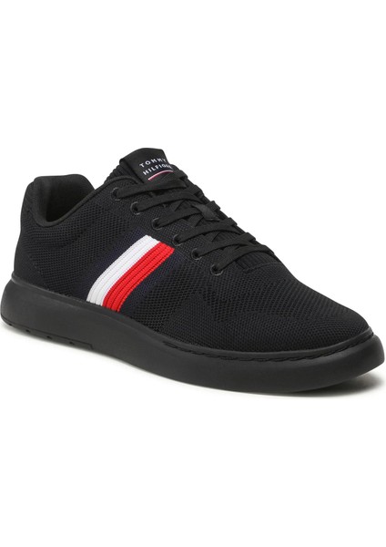 Lightweight Cupsole Knit Stripes Sneakers