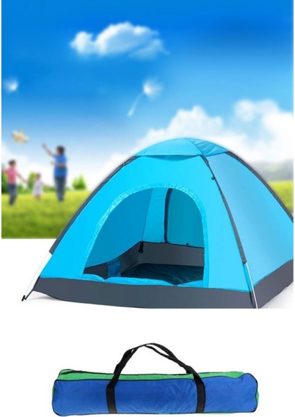 Kolay Kurulumlu Taşınır Su Geçirmez Sineklikli Pratik Kamp Çadırı 6 Kişilik (220X250X150)