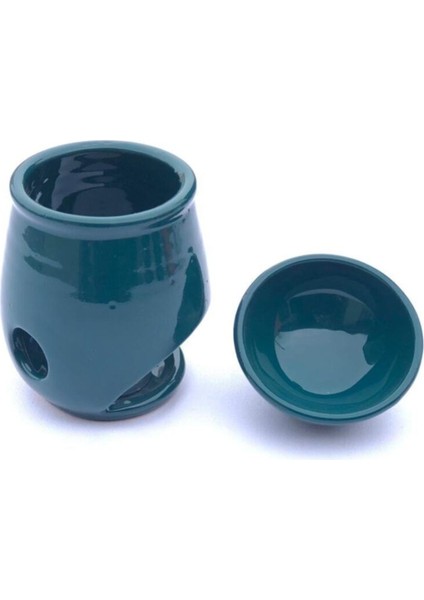 Seramik Buhurdanlık Petrol Yeşili (8 x 12 cm )