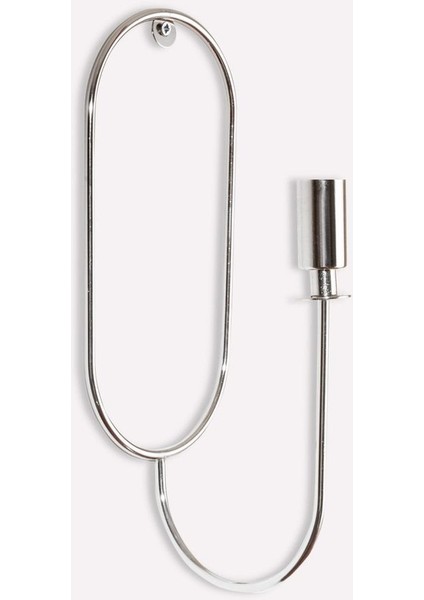 Elips Duvar Şamdanı Metal Tekli Şamdan Mumluk Dekoratif Mumluk Paslanmaz Gümüş Kaplama Ev Dekorasyo fiyatları