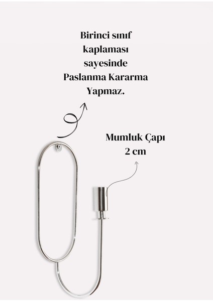 Elips Duvar Şamdanı Metal Tekli Şamdan Mumluk Dekoratif Mumluk Paslanmaz Gümüş Kaplama Ev Dekorasyo modelleri