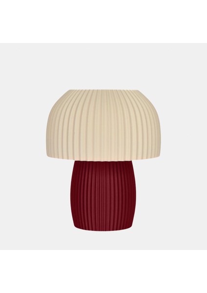 No x or Design Fungio Abajur - Bej Başlıklı | Minimalist - Şık | Masa - Gece Lambası