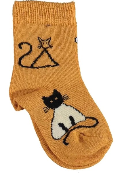 New Cats Yaş Soket Çorap Hardal