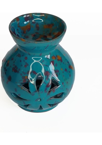 Lotus Motifli Toprak Buhurdanlık