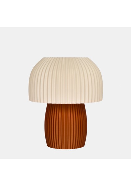 No x or Design Fungio Abajur - Bej Başlıklı | Minimalist - Şık | Masa - Gece Lambası