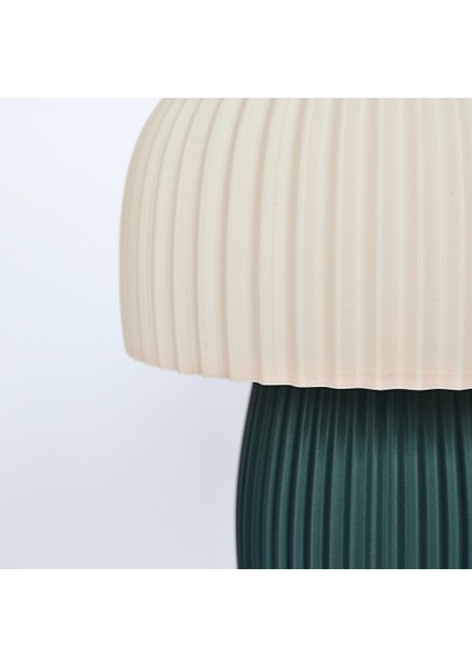No x or Design Fungio Abajur - Bej Başlıklı | Minimalist - Şık | Masa - Gece Lambası