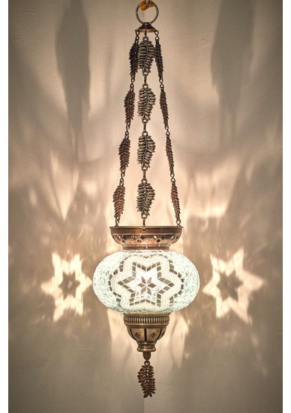 Türk Mozaik Otantik Etnik Mumluk Avize Tavan Askılı Mum Tutucu Şamdan, 60 cm indirimleri