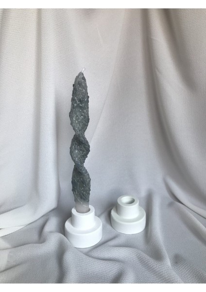 2'li Beyaz Şamdan Mumluk