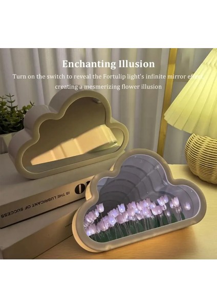 1 Adet Dekoratif Lale Çiçek Lamba Bulut Gece Lambası Makyaj Aynası 2’in1 modelleri